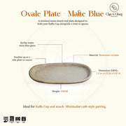 Ovale Plate - Matte Blue